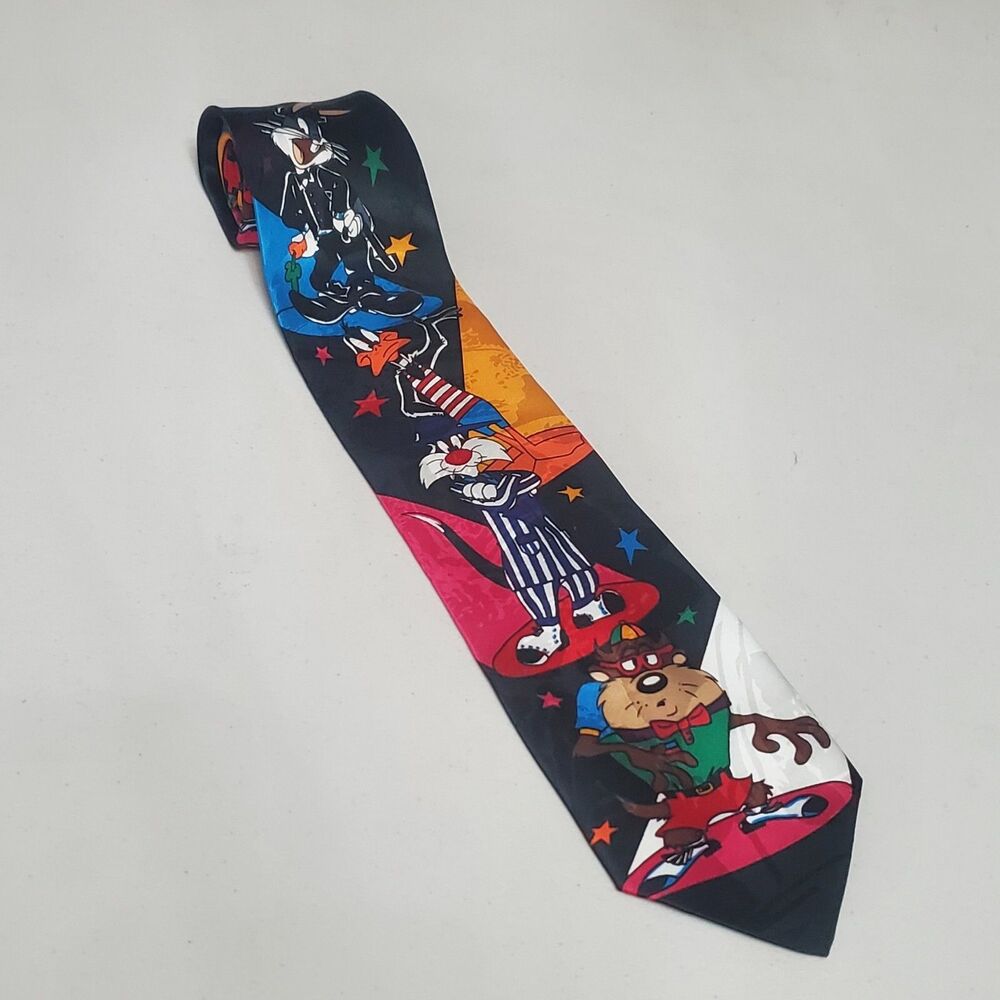 Looney Tunes Mania 1993 Necktie Bugs Bunny Daffy Duck Sylvester Marvin Martian